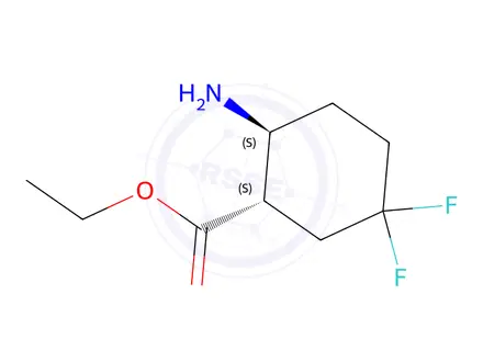 Chemical structure of Ethyl (1S,2S)-2-amino-5,5-difluorocyclohexane-1-carboxylate
