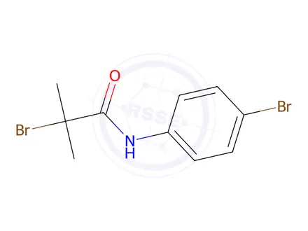 Chemical structure of 2-Bromo-N-(4-bromophenyl)-2-methylpropanamide