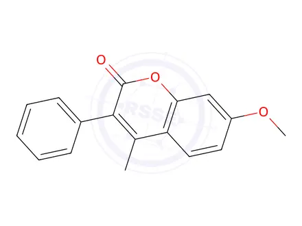Chemical structure of 7-Methoxy-4-methyl-3-phenylcoumarin
