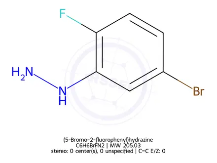 Chemical structure of (5-Bromo-2-fluorophenyl)hydrazine