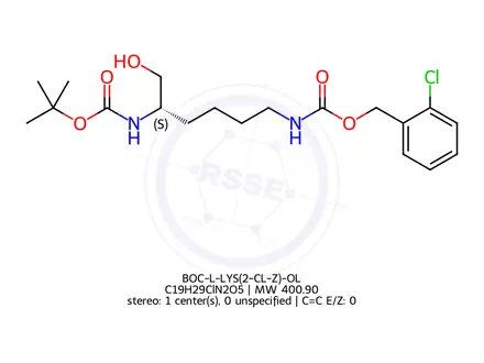 Chemical structure of Boc-l-lys(2-cl-z)-ol