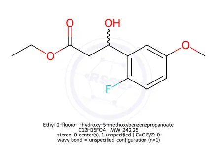 Chemical structure of Ethyl 2-fluoro-β-hydroxy-5-methoxybenzenepropanoate