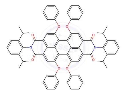 Chemical structure of N,N'-bis(2,6-Diisopropylphenyl)-1,6,7,12-tetraphenoxy-3,4,9,10-perylenetetracarboxylic Diimide