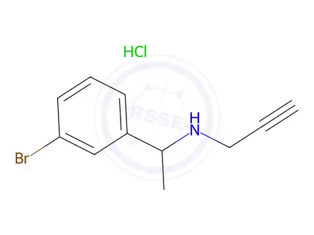 Chemical structure of N-(1-(3-bromophenyl)ethyl)prop-2-yn-1-amine hydrochloride