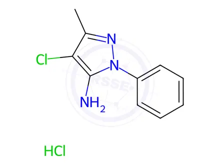 Chemical structure of 4-Chloro-3-methyl-1-phenyl-1H-pyrazol-5-amine hydrochloride