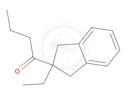 Chemical structure of 1-(2-Ethyl-2,3-dihydro-1H-inden-2-yl)butan-1-one
