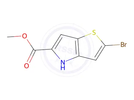 Chemical structure of Methyl 2-bromo-4H-thieno[3,2-b]pyrrole-5-carboxylate