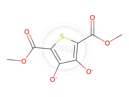 Chemical structure of 2,5-Thiophenedicarboxylic acid, 3,4-dihydroxy-, 2,5-dimethyl ester, sodium salt